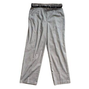 Covington Womens Easy Care Houndstooth Belted Pants-Size 16-NWT